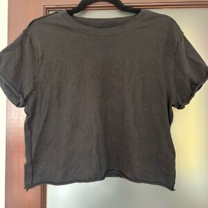 We The Free Classic Black Cropped Short-Sleeve Top